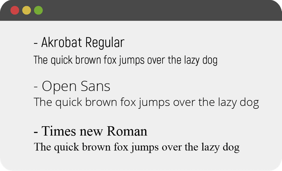 Typographies du site de commti42